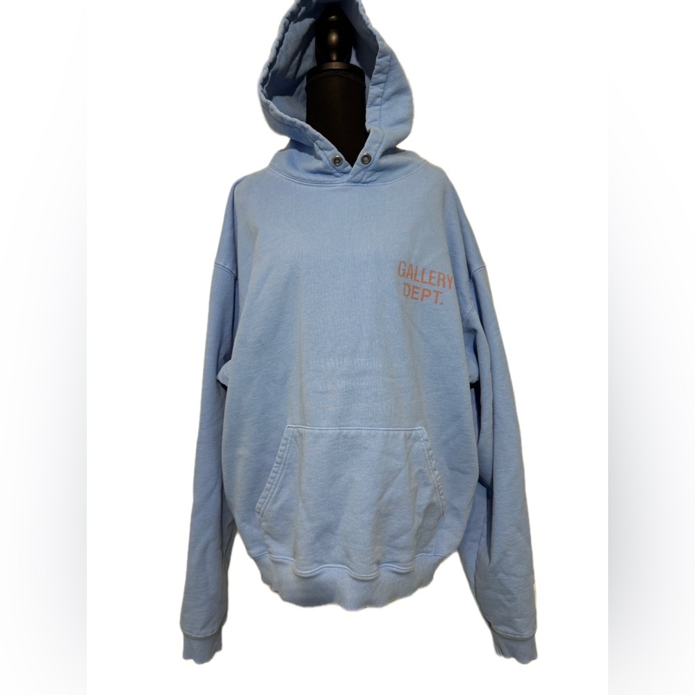 Gallery Dept. Blue Hoodie Orange Logo Size M Made in USA
